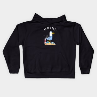 Moin Möwe Kapitän Norddeutschland Kids Hoodie